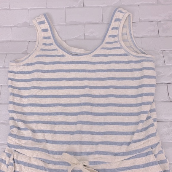 Old Navy Cotton tank striped Romper shorts set Blue and Creme Size Small - Picture 2 of 11